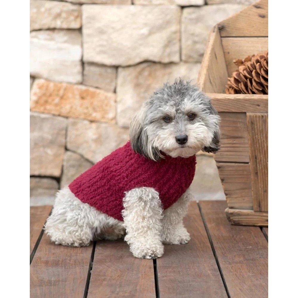 Barefoot Dreams CozyChic Pet Sweater Cranberry Red Dog Sweater Size Large